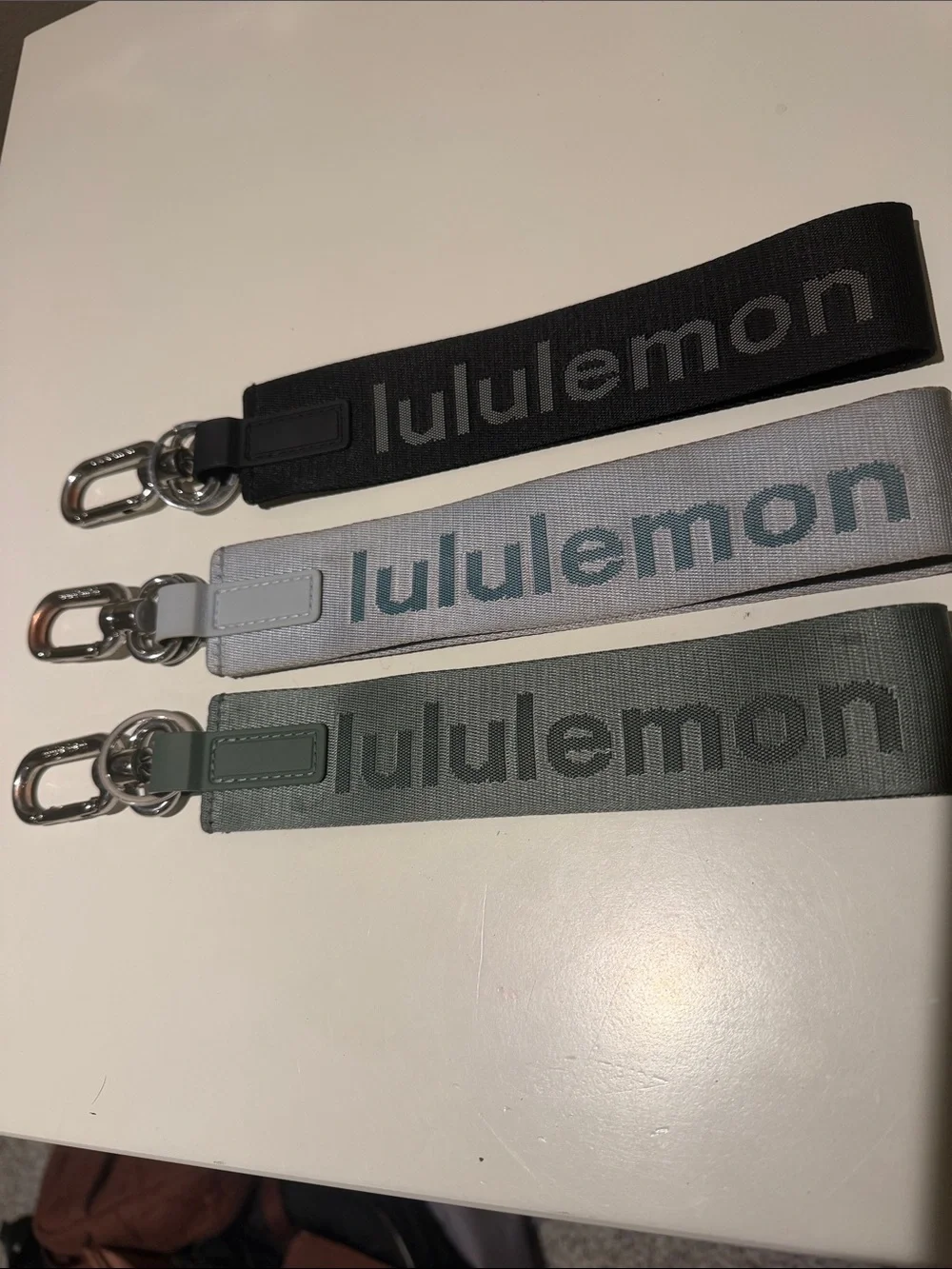3 lululemon athletica Key Straps - Black, Light blue , Green